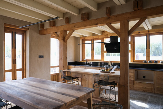 Gulzar’s Residence / Field Architects - Interior Photography, Kitchen, Wood, Table, Countertop, Chair, Beam