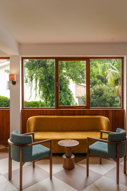 Céline & Lolo Hotel / Powerhouse Company Céline & Lolo Hotel / Powerhouse Company - Interior Photography, Living Room, Wood, Table, Chair