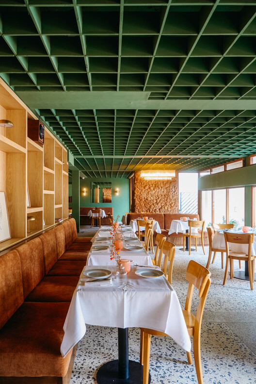 Céline & Lolo Hotel / Powerhouse Company Céline & Lolo Hotel / Powerhouse Company - Interior Photography, Dining room, Wood, Table, Chair