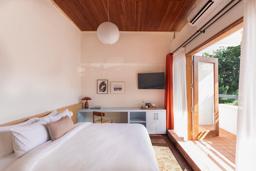 Céline & Lolo Hotel / Powerhouse Company Céline & Lolo Hotel / Powerhouse Company - Interior Photography, Bedroom, Wood, Balcony