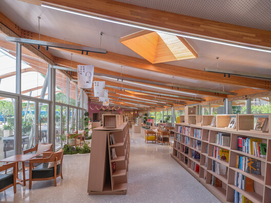 TBB Libraries – Hundred Flowers Park Libraries / Atelier Liu Yuyang Architects - Interior Photography, Wood