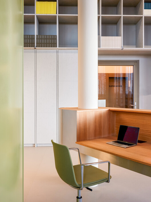 Design Hotels HQ  / RHO - Interior Photography, Wood, Shelving, Table, Lighting, Chair