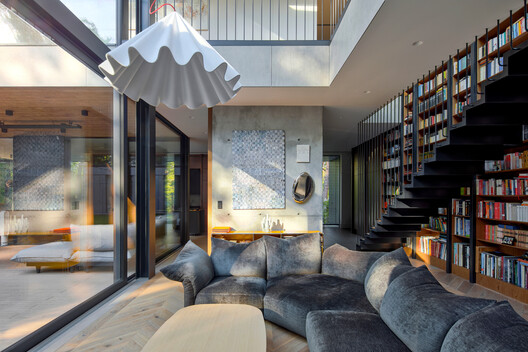 BBB House / Beczak / Beczak / Architekci BBB House / Beczak / Beczak / Architekci - Interior Photography, Living Room, Wood, Stairs, Glass, Chair