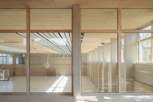 Rebecca Cheptegei Sports Hall, Pantin / Atelier Ramdam - Interior Photography, Wood, Glass