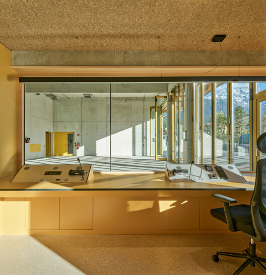 Fire Station and Community Hall Mötz / Imgang Architekten Fire Station and Community Hall Mötz / Imgang Architekten - Interior Photography, Kitchen, Wood, Lighting, Glass, Chair