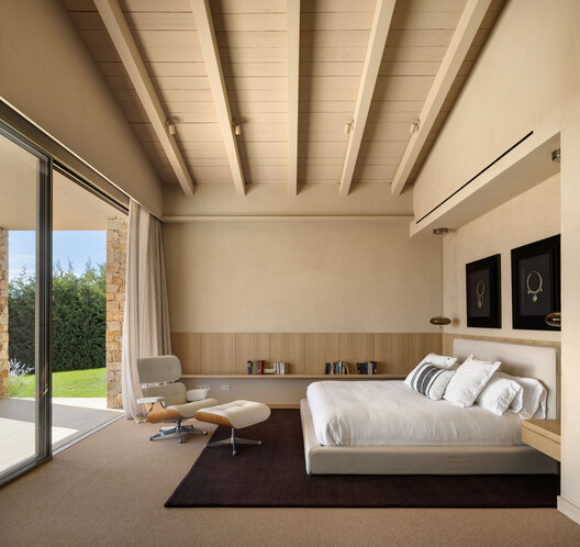 Mediterranean House / Dom Arquitectura  - Interior Photography, Bedroom, Bed, Wood, Lighting
