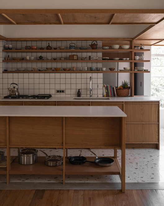 Refurbishment Popocatépetl 35 / Studio Font Refurbishment Popocatépetl 35 / Studio Font - Interior Photography, Kitchen, Wood, Countertop, Shelving