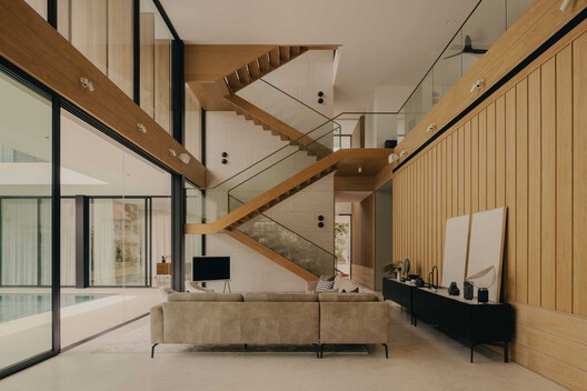 Glade House / Ming Architects Glade House / Ming Architects - Interior Photography, Wood, Lighting, Chair, Stairs, Glass