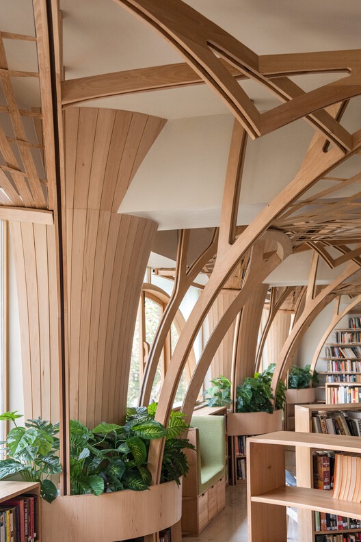 Forest of Knowledge Library / studio hinge Forest of Knowledge Library / studio hinge - Interior Photography, Wood, Shelving