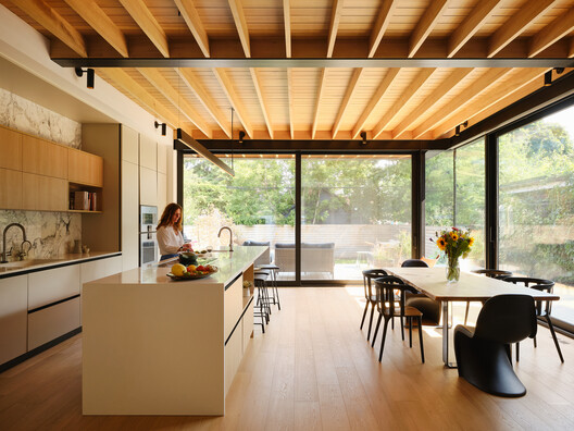 C+C House / Studio Maignan Architects - Interior Photography, Kitchen, Wood, Table, Countertop, Lighting, Chair