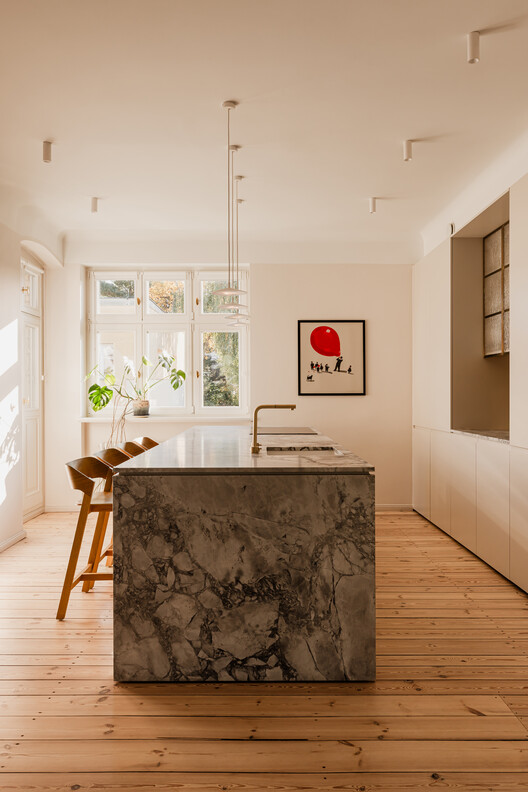 Modernist Harmony in a Historic Villa / LBWA Modernist Harmony in a Historic Villa / LBWA - Interior Photography, Kitchen, Wood, Countertop, Chair