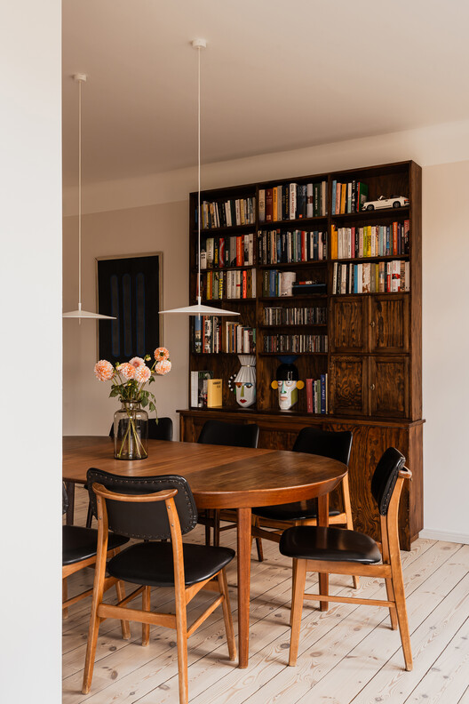 Modernist Harmony in a Historic Villa / LBWA Modernist Harmony in a Historic Villa / LBWA - Interior Photography, Closet, Shelving, Wood, Table, Chair, Lighting