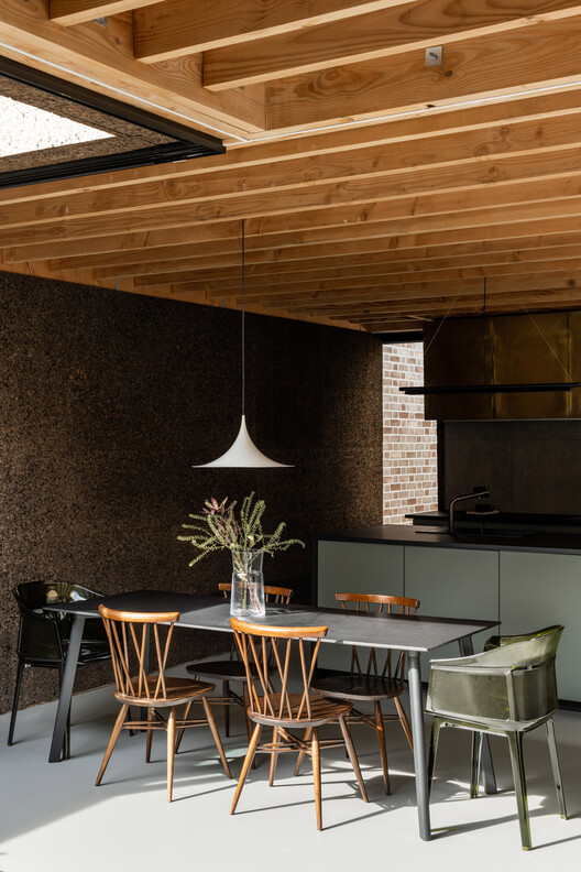 Cork House / Polysmiths - Interior Photography, Kitchen, Wood, Table, Lighting, Chair