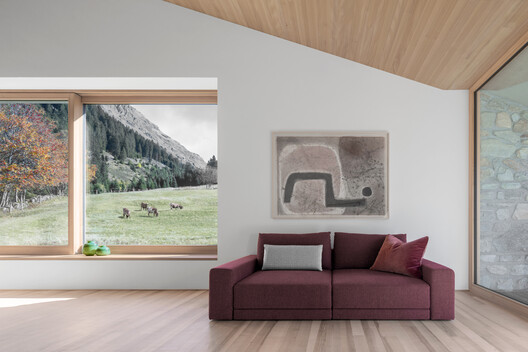 Vergalderie - Alpine Guesthouse and Gallery / Christian Tonko - Interior Photography, Living Room, Sofa