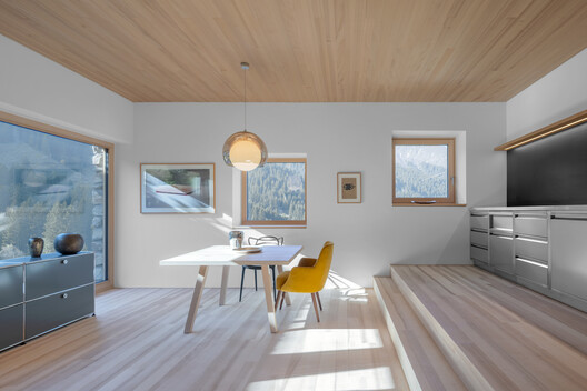 Vergalderie - Alpine Guesthouse and Gallery / Christian Tonko - Interior Photography, Wood, Table, Lighting, Chair