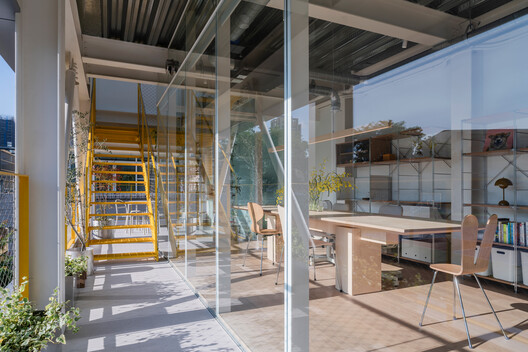 MOM House / Supra-Simplicities - Interior Photography, Wood, Glass, Chair, Beam, Balcony