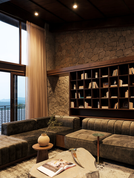 RB Tapalpa Cabin / ALMA de Arquitectos RB Tapalpa Cabin / ALMA de Arquitectos - Interior Photography, Living Room, Wood, Sofa, Lighting