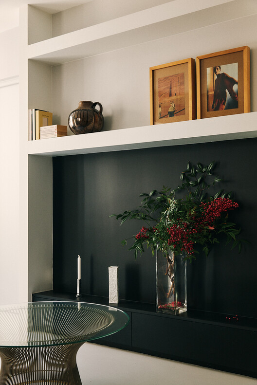 Enfants Rouges Apartment / Studio Carré - Interior Photography, Wood, Shelving, Lighting, Table, Chair