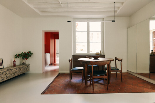 Enfants Rouges Apartment / Studio Carré - Interior Photography, Dining room, Table, Wood, Chair, Lighting
