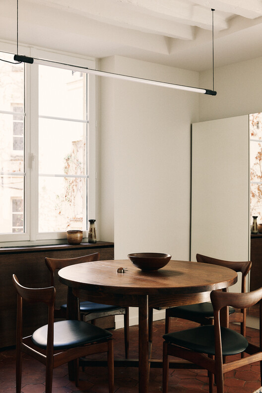 Enfants Rouges Apartment / Studio Carré - Interior Photography, Lighting, Table, Chair