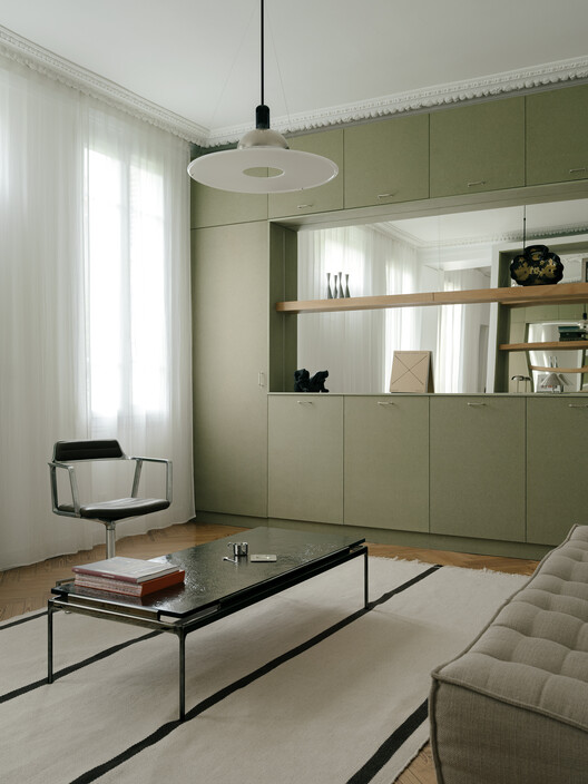 Lecomte Apartment / Atelier Orzan - Interior Photography, Wood, Table, Lighting, Chair, Glass