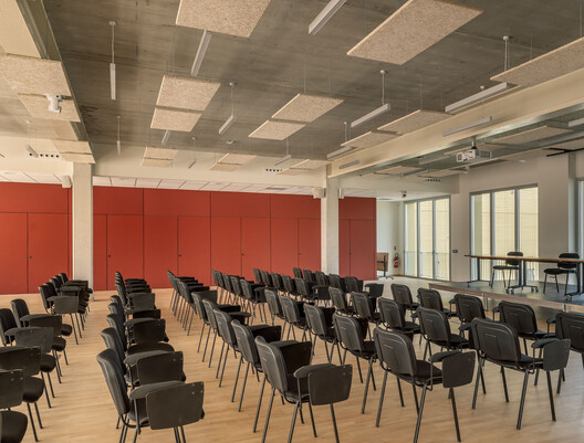 Cultural Center La Tuilerie in Limoux / Ferrier Marchetti Studio Cultural Center La Tuilerie in Limoux / Ferrier Marchetti Studio - Interior Photography, Dining room, Chair, Lighting, Table