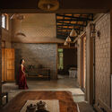 The Saffron Verandah House / HabitArt Architecture Studio - Interior Photography, Houses, Beam, Lighting, Chair