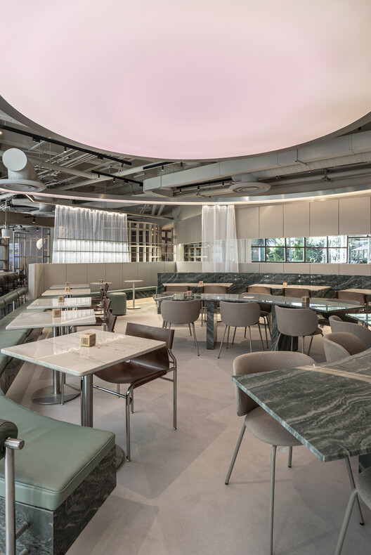 Restaurant Nectar Oum / Madarq studio Restaurant Nectar Oum / Madarq studio - Interior Photography, Lighting, Chair, Table, Glass
