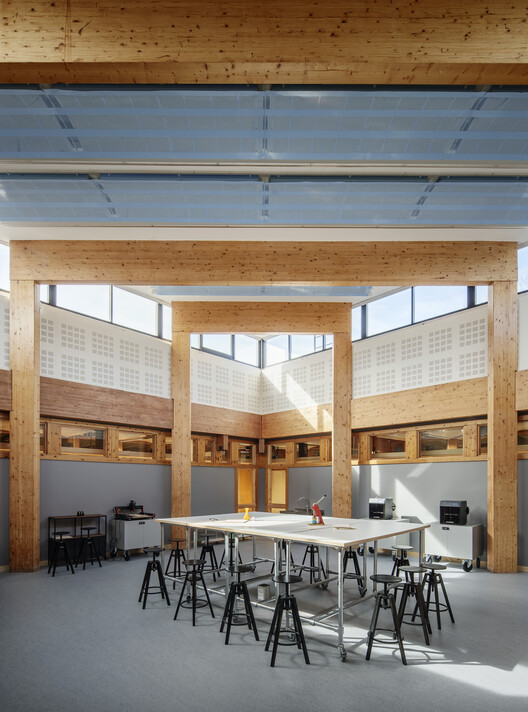 Campus Tensta Renovation  / Tengbom - Interior Photography, Wood, Beam