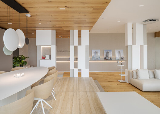 Sartoriale Offices / DOS - G arquitectos - Interior Photography, Wood, Lighting, Table, Chair, Glass