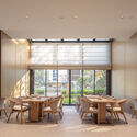 Shanghai Guohua Heyuejia International Senior Living Centre, Continuing Care Retirement Community / GN Architects - Interior Photography, Healthcare Architecture, Table, Chair