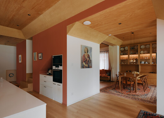 House of  Rasing the Umbrella / Chaoffice - Interior Photography, Kitchen, Wood, Lighting, Chair