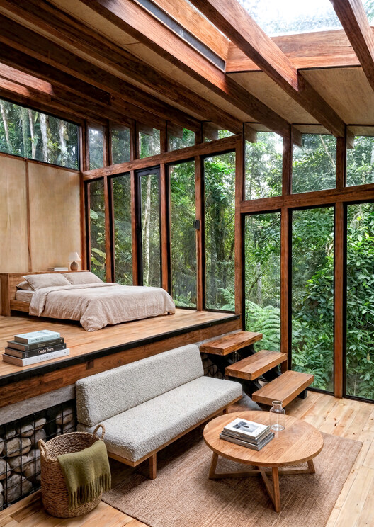 Chocó Pambil Refuge / Minqa Atelier Chocó Pambil Refuge / Minqa Atelier - Interior Photography, Living Room, Wood, Bed