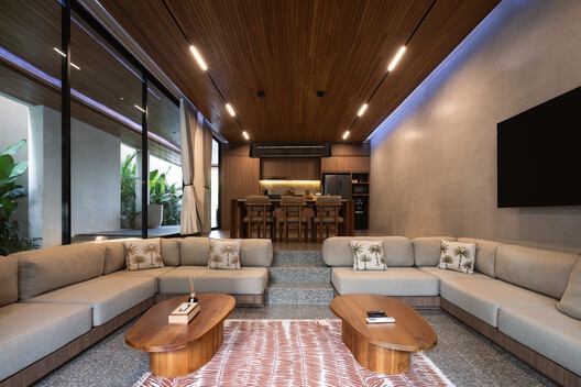 B Nesta Residence / UOS Architecture Studio B Nesta Residence / UOS Architecture Studio - Interior Photography, Living Room, Wood, Sofa, Table, Lighting, Chair