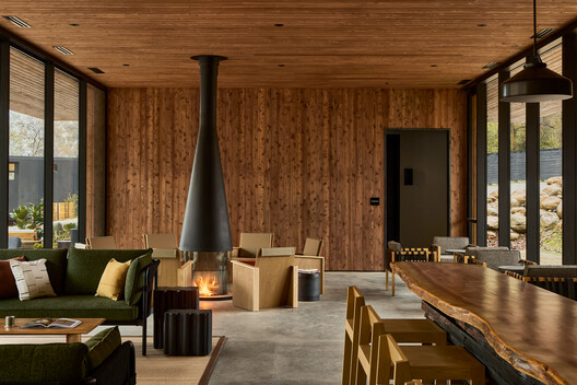 Autocamp Sequoia / Waechter Architecture Autocamp Sequoia / Waechter Architecture - Interior Photography, Wood, Table, Chair, Beam