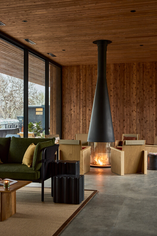 Autocamp Sequoia / Waechter Architecture Autocamp Sequoia / Waechter Architecture - Interior Photography, Living Room, Wood, Chair