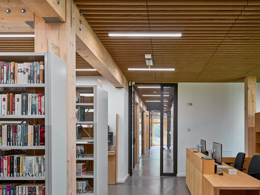 Public Library in Choszczówka / Ambient - Interior Photography, Closet, Wood, Shelving