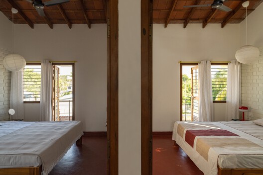 The Threshold House / Madras Spaces The Threshold House / Madras Spaces - Interior Photography, Bedroom, Wood, Bed, Lighting, Chair, Beam