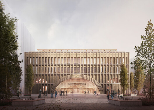 Reused Brick and Timber Shape Reiulf Ramstad Arkitekter's New Railway Station in Sweden Reused Brick and Timber Shape Reiulf Ramstad Arkitekter's New Railway Station in Sweden - Image 18 of 20