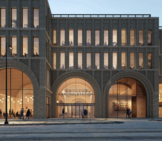 Reused Brick and Timber Shape Reiulf Ramstad Arkitekter's New Railway Station in Sweden Reused Brick and Timber Shape Reiulf Ramstad Arkitekter's New Railway Station in Sweden - Image 19 of 20