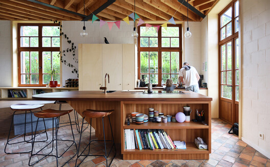Tomas & Katrien House / Atelier Vens Vanbelle Tomas & Katrien House / Atelier Vens Vanbelle - Interior Photography, Kitchen, Wood, Countertop, Table, Lighting, Chair