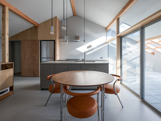 House in Kamiyasu / Yutaka Yoshida Architect & Associates House in Kamiyasu / Yutaka Yoshida Architect & Associates - Interior Photography, Kitchen, Wood, Lighting, Chair, Countertop, Glass