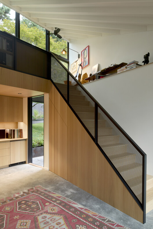 4015 House & Studio / Observation Studio - Interior Photography, Wood, Handrail, Stairs