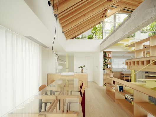 Split-Level Apartment  / Shiye Architecture Design and Research Practice - Interior Photography, Dining room, Wood, Chair