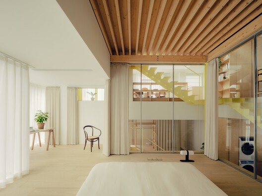 Split-Level Apartment  / Shiye Architecture Design and Research Practice - Interior Photography, Bedroom, Wood, Chair