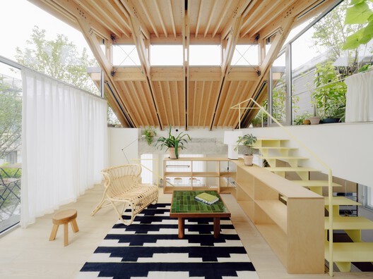 Split-Level Apartment  / Shiye Architecture Design and Research Practice - Interior Photography, Stairs, Wood, Chair, Beam