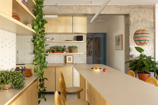 João Moura Apartment / Margem Arquitetos João Moura Apartment / Margem Arquitetos - Interior Photography, Kitchen, Wood, Countertop, Lighting, Shelving
