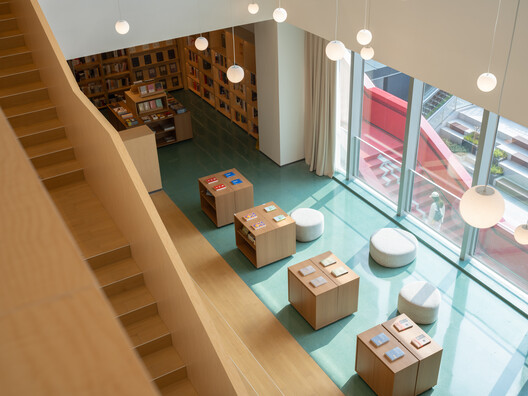 PAGEONE Bookstore at Wuxi Park Station / llLab. - Interior Photography, Shelving, Wood, Lighting