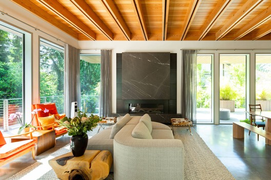 Canopy House / Lamoureux Architect Inc. Canopy House / Lamoureux Architect Inc. - Interior Photography, Living Room, Wood, Table, Sofa, Chair, Lighting