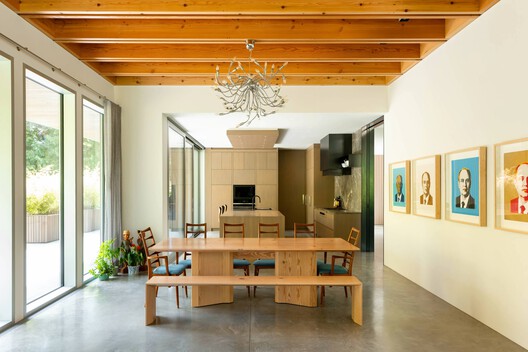 Canopy House / Lamoureux Architect Inc. Canopy House / Lamoureux Architect Inc. - Interior Photography, Dining room, Wood, Table, Lighting, Chair, Door